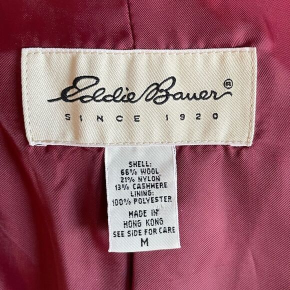 Eddie Bauer Red Wool Blend Overcoat Size M EUC - Picture 7 of 7
